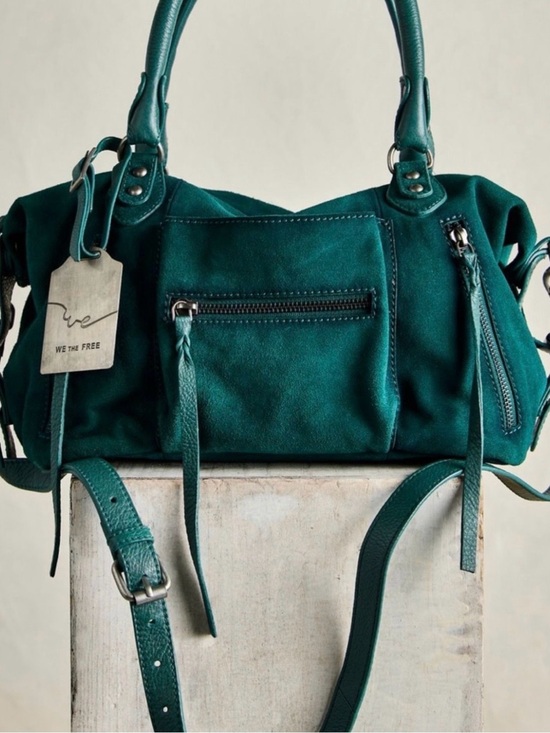We The Free Handbags - We The Free Suede Baby Emerson Bag~Forest Dew RARE 🌸